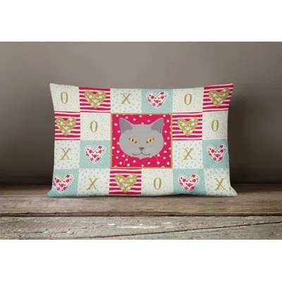Caroline's Treasures Chartreux Cat Love Outdoor Rectangular Cushion With Filling