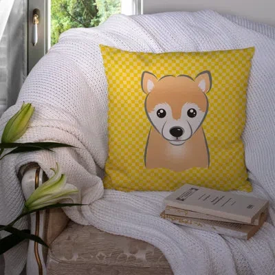 Caroline's Treasures Checkered Shiba Inu Indoor/outdoor Throw Pillow