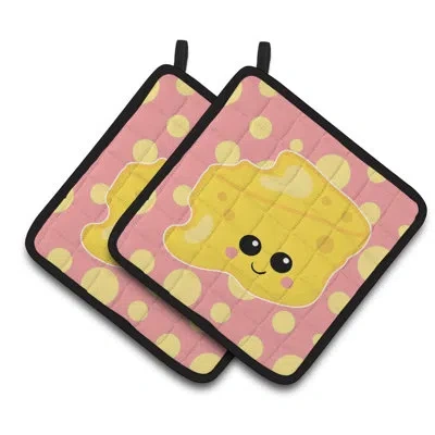 Caroline's Treasures Cheese Head Face Potholder In Yellow