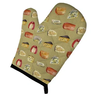 Caroline's Treasures Cheeses Oven Mitt In Brown;olive Green