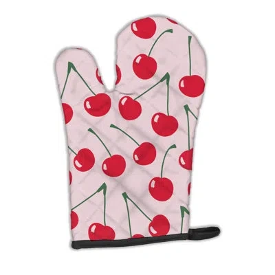 Caroline's Treasures Cherries Oven Mitt In Red,pink