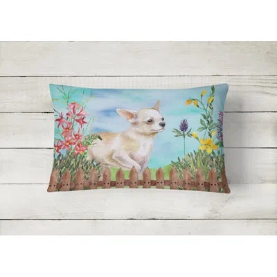 Caroline's Treasures Chihuahua Leg Up Spring Indoor/outdoor Throw Pillow
