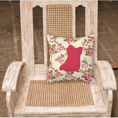Caroline's Treasures Chihuahua Shabby Elegance Yellow Roses Floral 14" Throw Pillow In Light Yellow