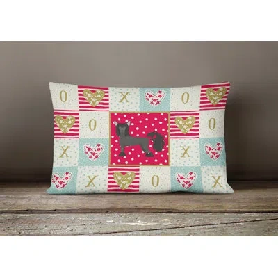 Caroline's Treasures Chinese Crested #1 Love Outdoor Rectangular Cushion With Filling