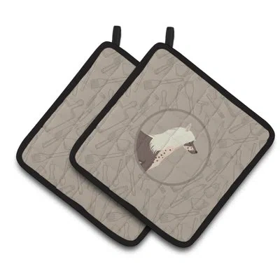 Caroline's Treasures Chinese Crested In The Kitchen Potholder In Gray