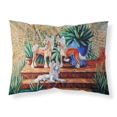 Caroline's Treasures Chinese Crested Pillowcase In Beige