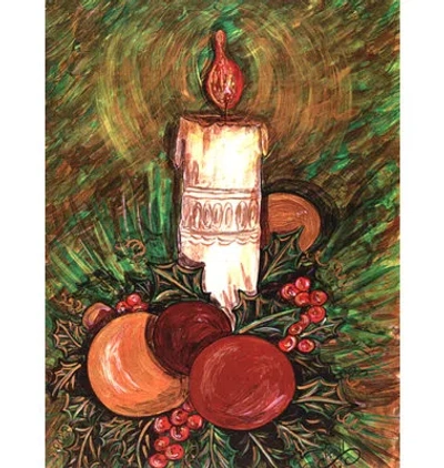 Caroline's Treasures Chirstmas By Candlelight 2-sided Garden Flag In Brown