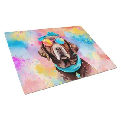 Caroline's Treasures Chocolate Labrador Hippie Dawg Glass Cutting Board Large