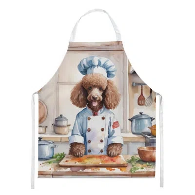 Caroline's Treasures Chocolate Poodle The Chef Apron In Multicolor