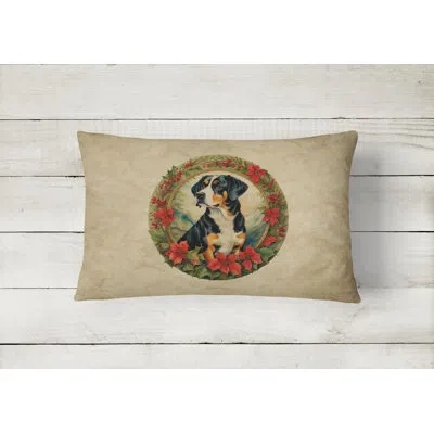 Caroline's Treasures Christmas Flowers Frame Other/no Pattern Polyester Indoor/outdoor Throw Pillow