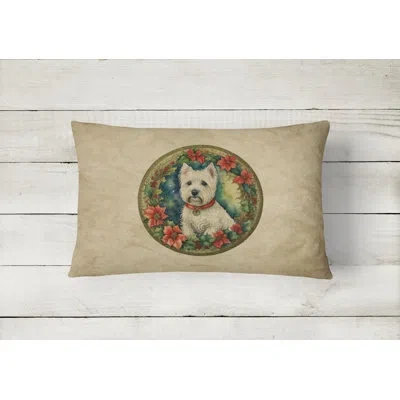 Caroline's Treasures Christmas Flowers Frame Other/no Pattern Polyester Indoor/outdoor Throw Pillow