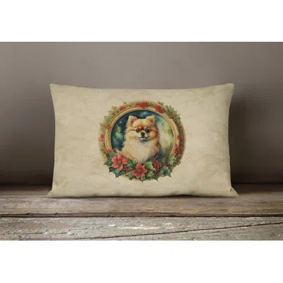 Caroline's Treasures Christmas Flowers Frame Other/no Pattern Polyester Indoor/outdoor Throw Pillow