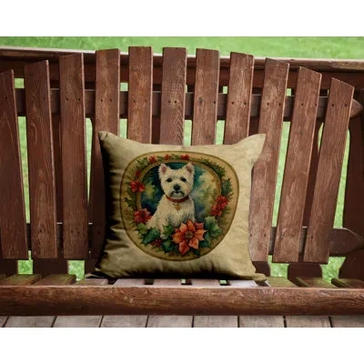 Caroline's Treasures Christmas Flowers Frame Other/no Pattern Polyester Indoor/outdoor Throw Pillow