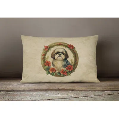 Caroline's Treasures Christmas Flowers Frame Other/no Pattern Polyester Indoor/outdoor Throw Pillow