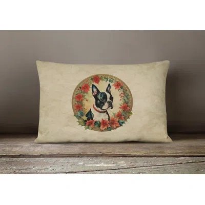Caroline's Treasures Christmas Flowers Frame Other/no Pattern Throw Pillow