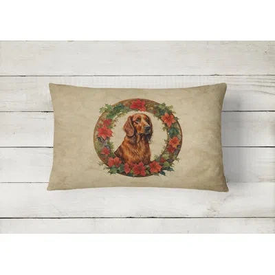 Caroline's Treasures Christmas Flowers Frame Other/no Pattern Throw Pillow