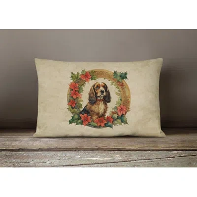 Caroline's Treasures Christmas Flowers Frame Other/no Pattern Throw Pillow