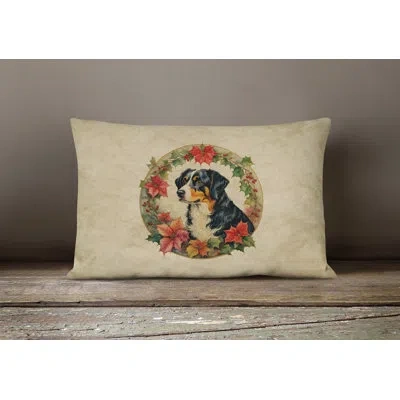 Caroline's Treasures Christmas Flowers Frame Other/no Pattern Throw Pillow