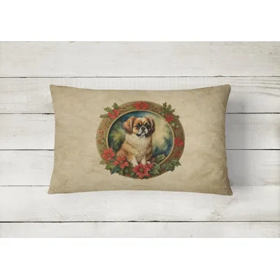Caroline's Treasures Christmas Flowers Frame Other/no Pattern Throw Pillow