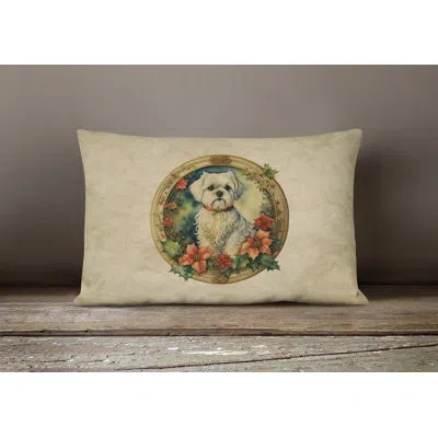 Caroline's Treasures Christmas Flowers Frame Other/no Pattern Throw Pillow