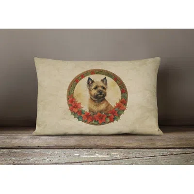 Caroline's Treasures Christmas Flowers Frame Other/no Pattern Throw Pillow