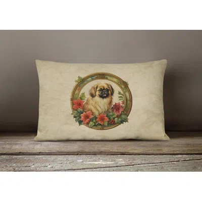 Caroline's Treasures Christmas Flowers Frame Other/no Pattern Throw Pillow