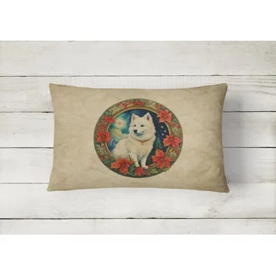 Caroline's Treasures Christmas Flowers Frame Other/no Pattern Throw Pillow