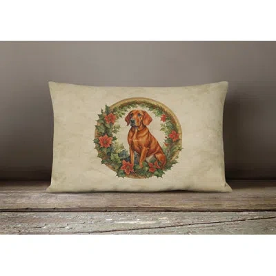 Caroline's Treasures Christmas Flowers Frame Other/no Pattern Throw Pillow