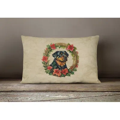 Caroline's Treasures Christmas Flowers Frame Other/no Pattern Throw Pillow