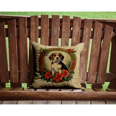 Caroline's Treasures Christmas Flowers Frame Other/no Pattern Throw Pillow