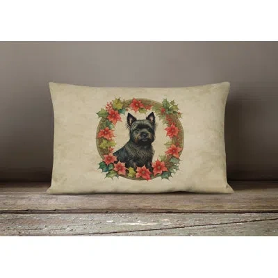 Caroline's Treasures Christmas Flowers Frame Other/no Pattern Throw Pillow