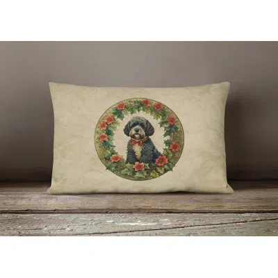 Caroline's Treasures Christmas Flowers Frame Other/no Pattern Throw Pillow
