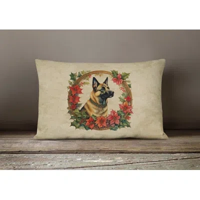 Caroline's Treasures Christmas Flowers Frame Other/no Pattern Throw Pillow