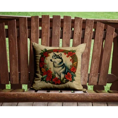 Caroline's Treasures Christmas Flowers Frame Other/no Pattern Throw Pillow