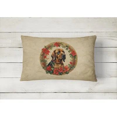 Caroline's Treasures Christmas Flowers Frame Other/no Pattern Throw Pillow