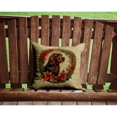 Caroline's Treasures Christmas Flowers Frame Other/no Pattern Throw Pillow