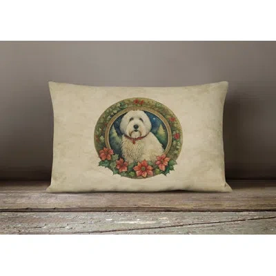 Caroline's Treasures Christmas Flowers Frame Other/no Pattern Throw Pillow