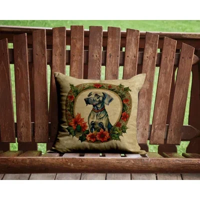Caroline's Treasures Christmas Flowers Frame Other/no Pattern Throw Pillow
