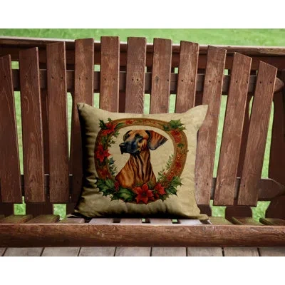 Caroline's Treasures Christmas Flowers Frame Other/no Pattern Throw Pillow