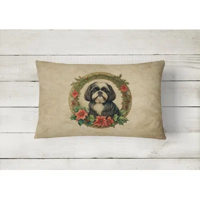 Caroline's Treasures Christmas Flowers Frame Other/no Pattern Throw Pillow