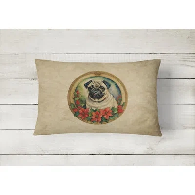 Caroline's Treasures Christmas Flowers Frame Other/no Pattern Throw Pillow