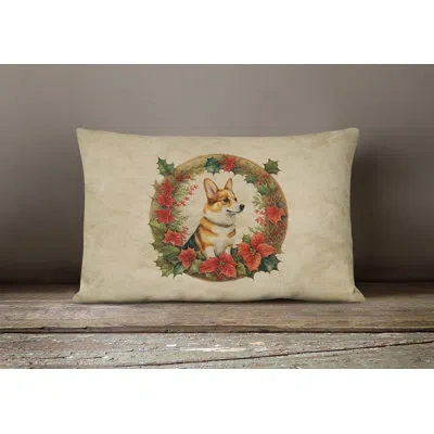 Caroline's Treasures Christmas Flowers Frame Other/no Pattern Throw Pillow