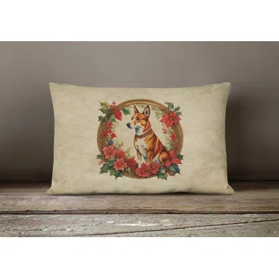Caroline's Treasures Christmas Flowers Frame Other/no Pattern Throw Pillow