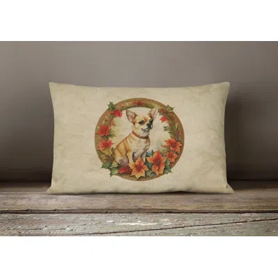Caroline's Treasures Christmas Flowers Frame Other/no Pattern Throw Pillow