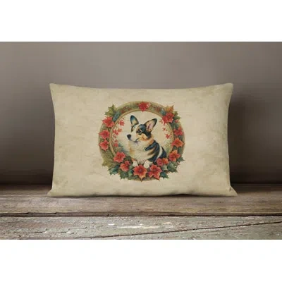 Caroline's Treasures Christmas Flowers Frame Other/no Pattern Throw Pillow