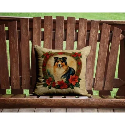 Caroline's Treasures Christmas Flowers Frame Other/no Pattern Throw Pillow