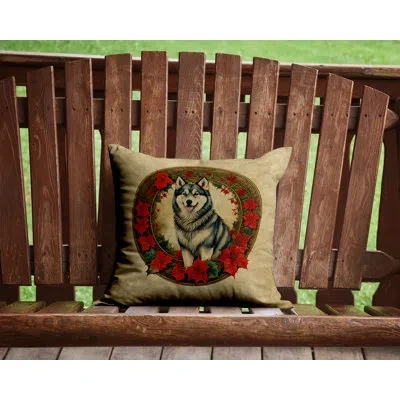Caroline's Treasures Christmas Flowers Frame Other/no Pattern Throw Pillow