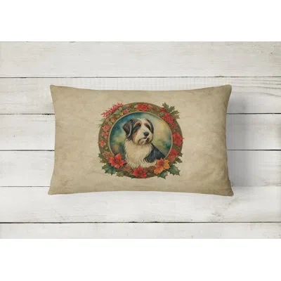 Caroline's Treasures Christmas Flowers Frame Other/no Pattern Throw Pillow