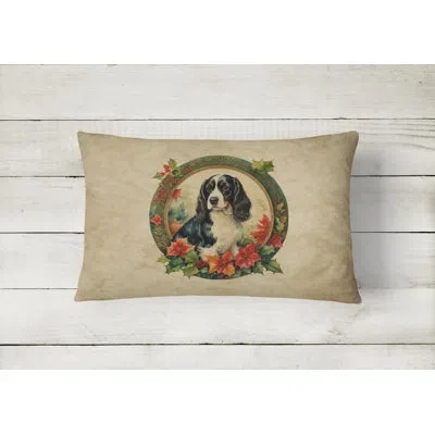 Caroline's Treasures Christmas Flowers Frame Other/no Pattern Throw Pillow