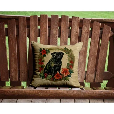 Caroline's Treasures Christmas Flowers Frame Other/no Pattern Throw Pillow